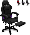 Silla Gamer Ergonomica Cuory Reposapies y Masajeador Negra