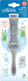Cepillo de Dientes para Bebé Dr. Brown's Nutria Gris Sin BPA 1-4 Años