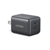 Cargador Rápido de Pared 20w Tipo C y USB Ugreen Negro GaN