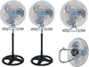 Combo 2 ventiladores 18" 3 en 1 Shtark Aspa metálica plata