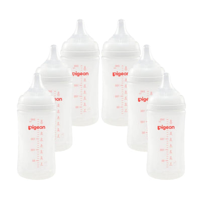 Pack 6 Biberones Pigeon Softouch 240ml/8oz Anticolicos 3m+