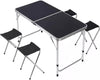 Mesa Plegable Negra Cuory 120x160cm con 4 bancos