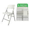 Sillas Plegables Set 8 Piezas Cuory CUOSPB8 Plástico Reforzado Blanco