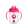 Vaso entrenador 9oz. con popote rosa