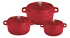 Juego 3 Ollas Cacerolas K&I Germany 1.2L 2.4L 4.3L Tapa Estilo Le Creuset